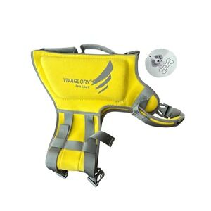 VIVAGLORY Dog Life Vest Yellow Pet Safety Swimsuit Flotation Device Large